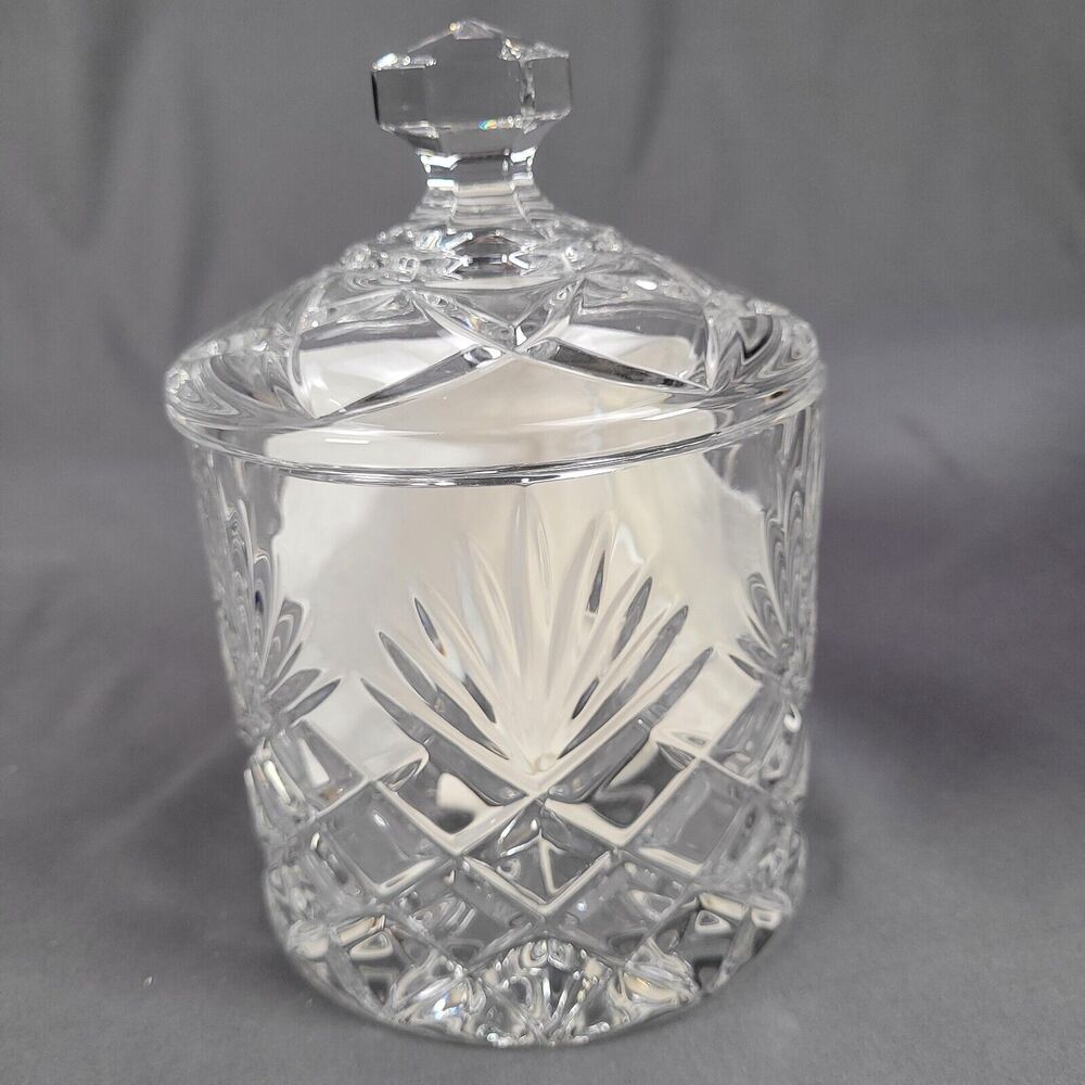 Royal Limited 24% Crystal Biscuit Barrel 4.5" Diameter X 5" Tall New #17121-3